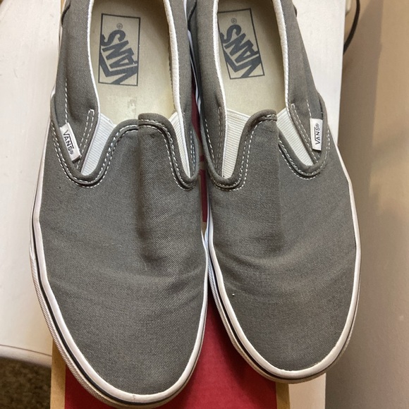 Gray Slip On Vans Women 10 Men 8.5 - Picture 5 of 5